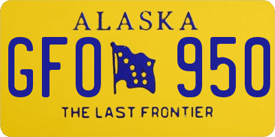 AK license plate GFO950