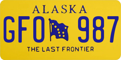 AK license plate GFO987