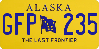 AK license plate GFP235