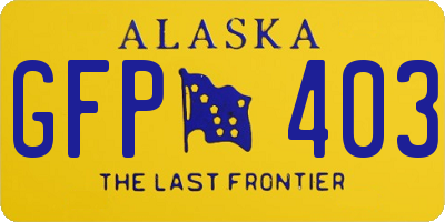 AK license plate GFP403