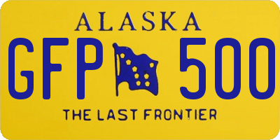 AK license plate GFP500