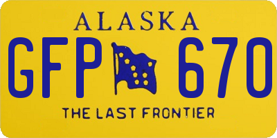 AK license plate GFP670
