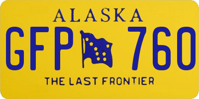 AK license plate GFP760