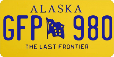AK license plate GFP980
