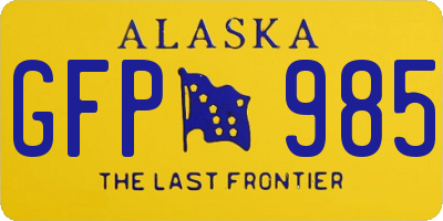 AK license plate GFP985