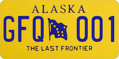 AK license plate GFQ001