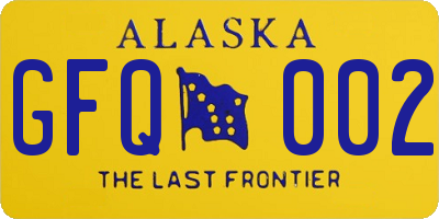 AK license plate GFQ002