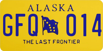 AK license plate GFQ014