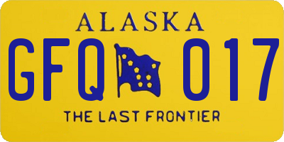AK license plate GFQ017