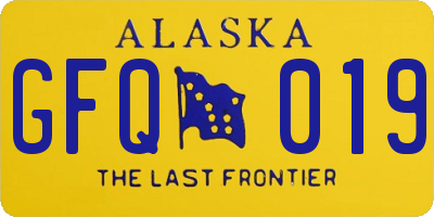 AK license plate GFQ019