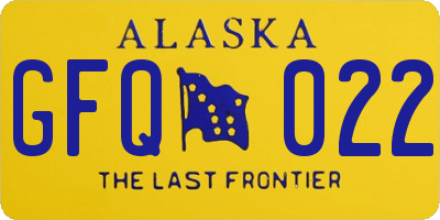 AK license plate GFQ022