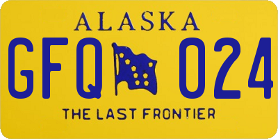 AK license plate GFQ024