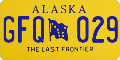 AK license plate GFQ029