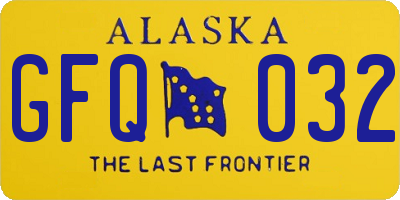 AK license plate GFQ032