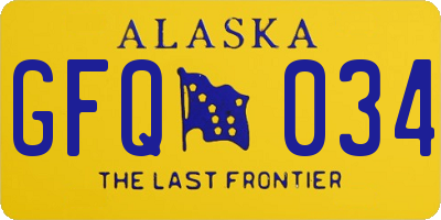 AK license plate GFQ034