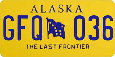 AK license plate GFQ036