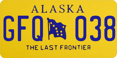 AK license plate GFQ038
