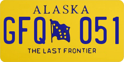 AK license plate GFQ051