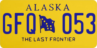 AK license plate GFQ053