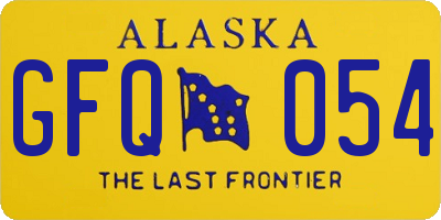 AK license plate GFQ054