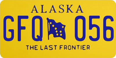 AK license plate GFQ056