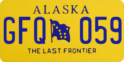 AK license plate GFQ059
