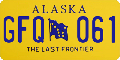 AK license plate GFQ061