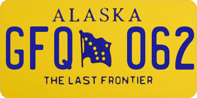 AK license plate GFQ062