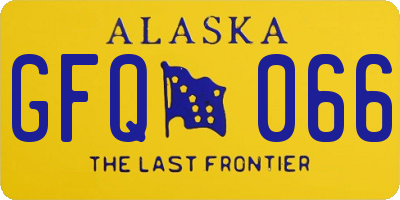 AK license plate GFQ066