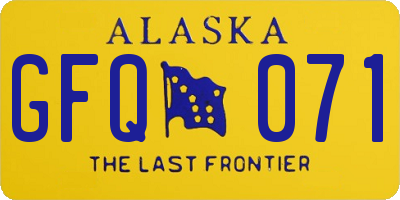 AK license plate GFQ071