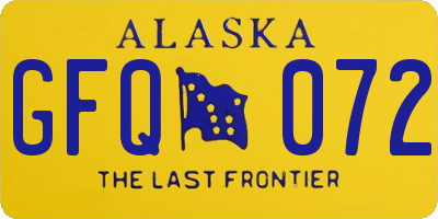 AK license plate GFQ072