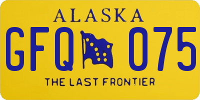 AK license plate GFQ075