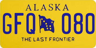 AK license plate GFQ080