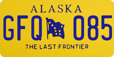 AK license plate GFQ085