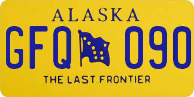AK license plate GFQ090