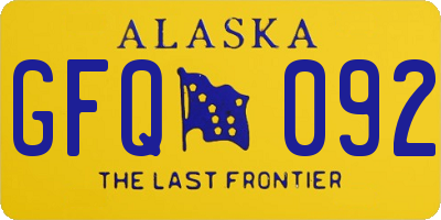 AK license plate GFQ092