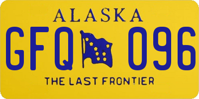 AK license plate GFQ096