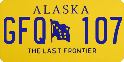 AK license plate GFQ107