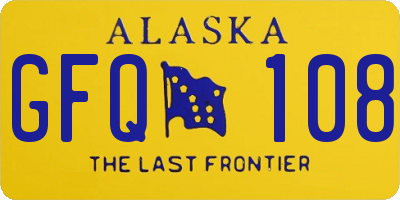 AK license plate GFQ108
