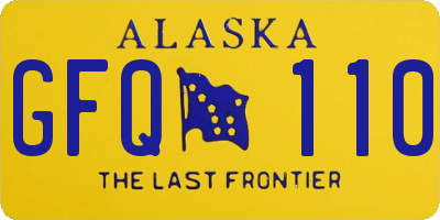 AK license plate GFQ110