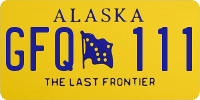 AK license plate GFQ111