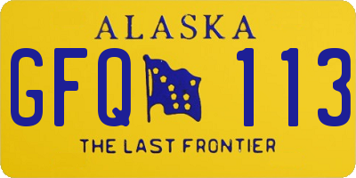 AK license plate GFQ113