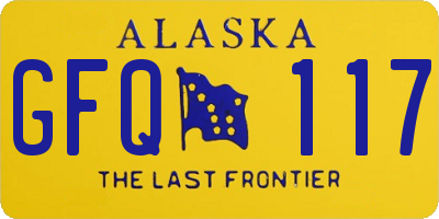 AK license plate GFQ117
