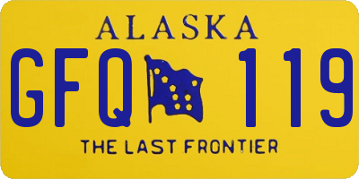 AK license plate GFQ119