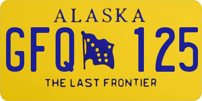 AK license plate GFQ125