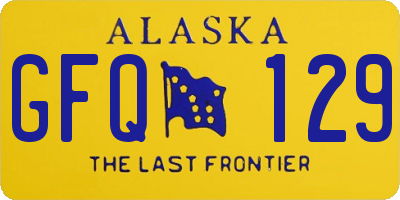 AK license plate GFQ129
