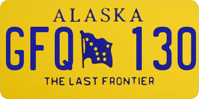 AK license plate GFQ130