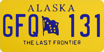 AK license plate GFQ131