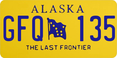 AK license plate GFQ135