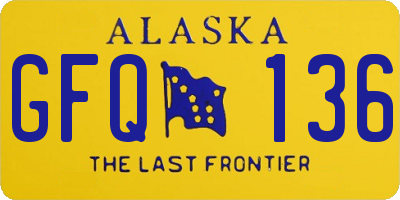 AK license plate GFQ136